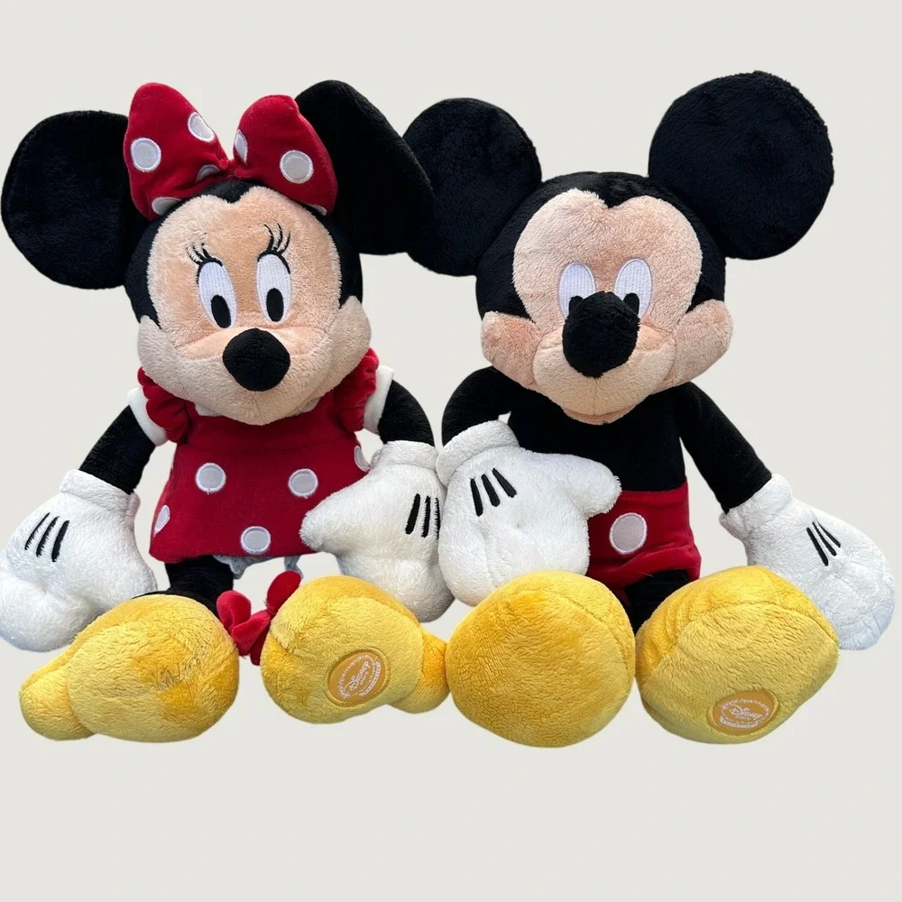 Disney Store Authentic Mickey Minnie Mouse Plush Kids Red Black set